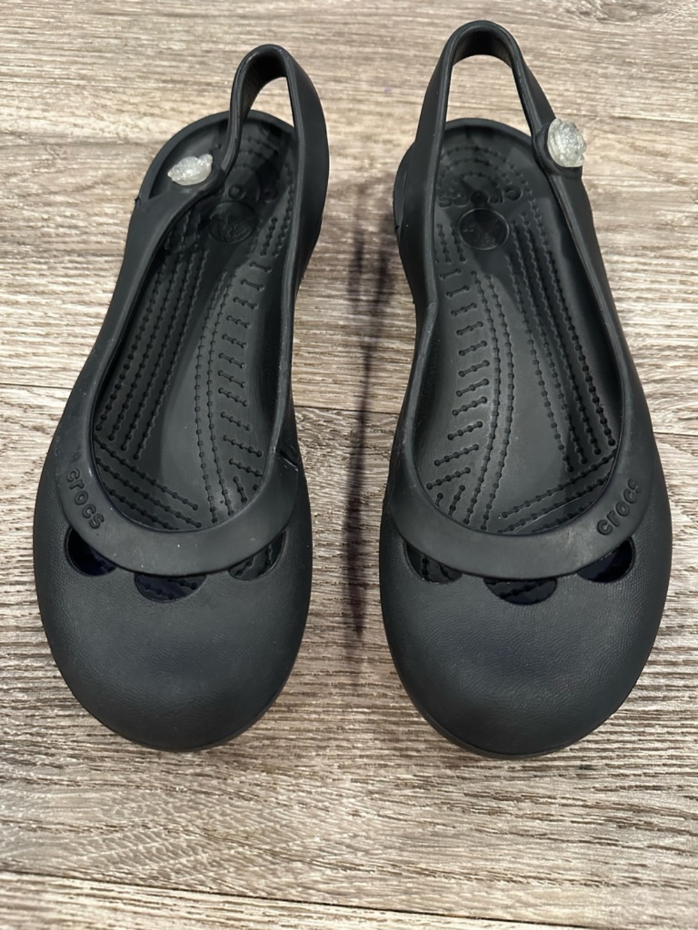 Crocs Black Mary Jane Slingback Shoes